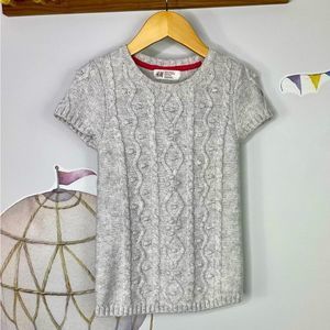 H&M Cotton Blend Milk Grey Little Girl’s Knitted Dress in  Size 18-24 Months